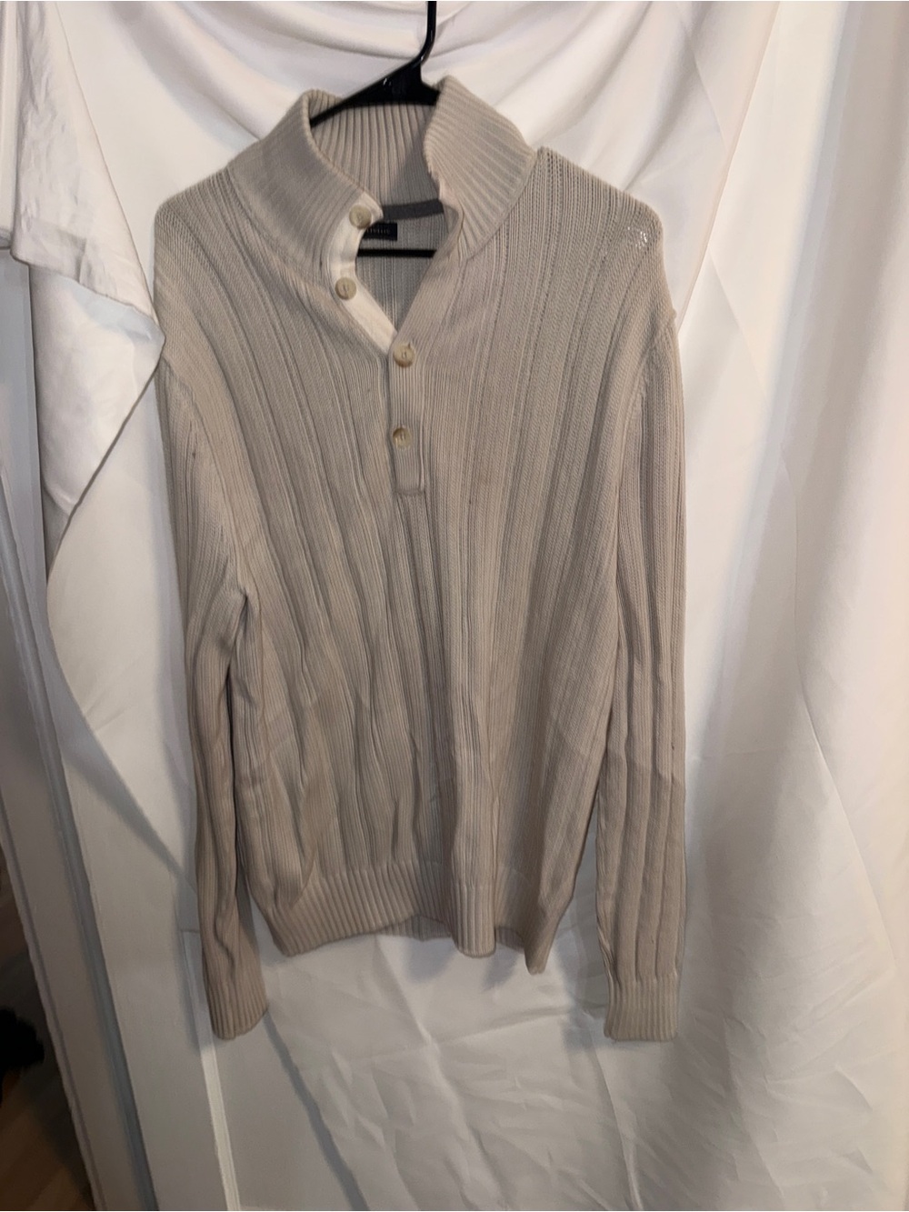 Banana Republic Men's Ribbed Turtleneck Sweater in Light Beige